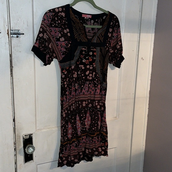 Lux Dresses & Skirts - Boho mini dress RAINBOW PAISLEY PRINT